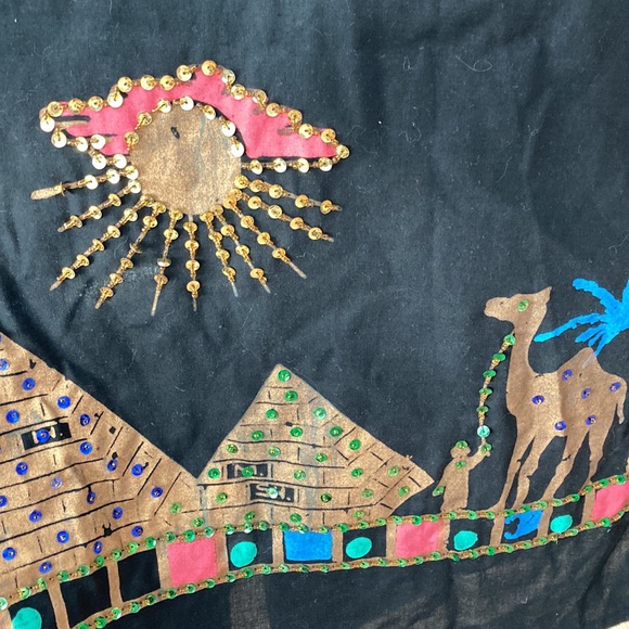 Egyptian print sequin caftan dress - Picture 9 of 13